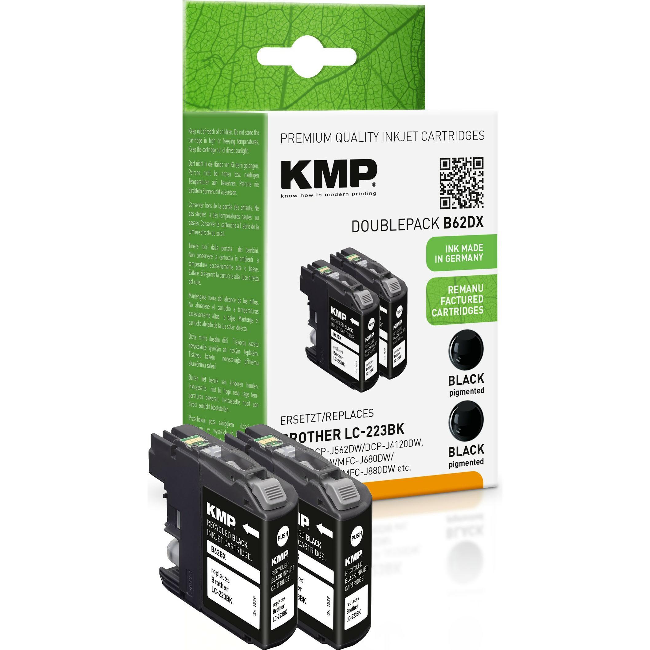 Thumbnail - KMP, Druckerpatrone, Tinte ersetzt 2x LC223BK (BK)