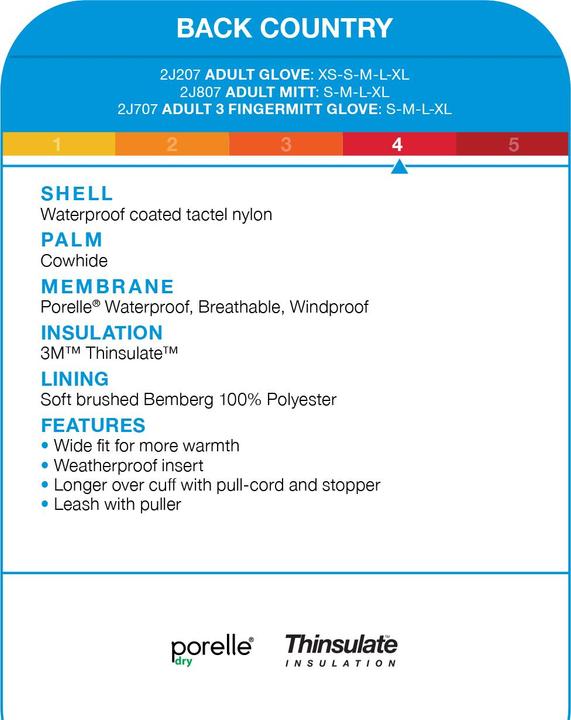 Actual product image IH Back Country Men's 3-Finger Mitt (S)