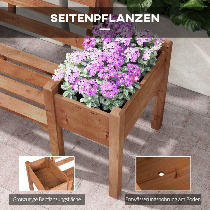 Immagine prodotto Swisshandel24 Panchina da giardino, panchina a 2 posti, panchina in legno, con fioriera, fino a 240kg