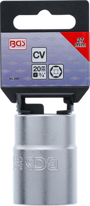 Actual product image BGS Socket, Hexagon 20 mm (3/4") Drive 27 mm (27 mm)