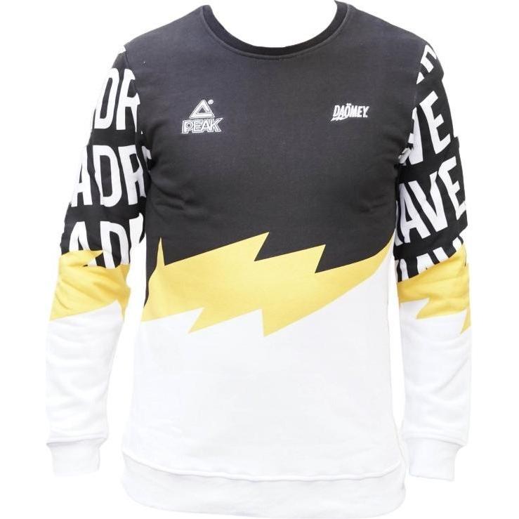 Daömey, Herren, Pullover, sweatshirt peak x daomey mlk, Gelb, Schwarz, Weiss, (XL)
