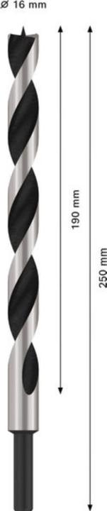 Produktbild Bosch Professional Zubehör Maschinenholzbohrer, M-Spitze 16 x 250 mm, d 10 mm (10 mm)