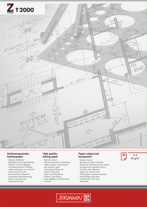 Image du produit Brunnen Papier transparent 60 g/qm, 25 feuilles (A4)