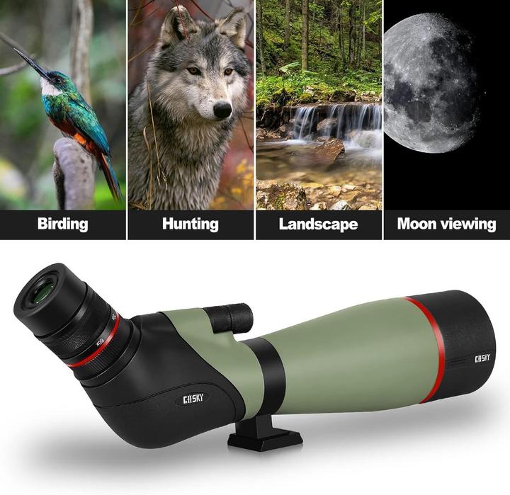 Image du produit Gosky 20-60x80 Long Vision - BAK4 Angle Telescope - Newest Waterproof Aiming Bezel for Shooting