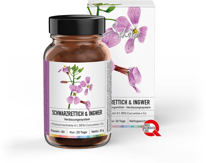 Immagine prodotto Sekoya Ravanello nero e zenzero | Disintossicazione del fegato (80 pz., Pillole)