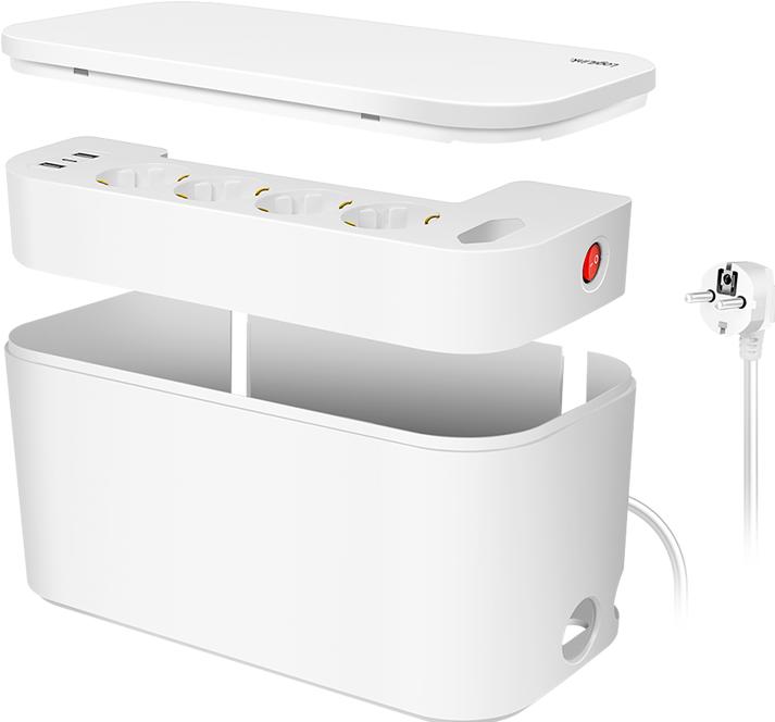 LogiLink Kabelbox-Set mit Steckdosenleiste