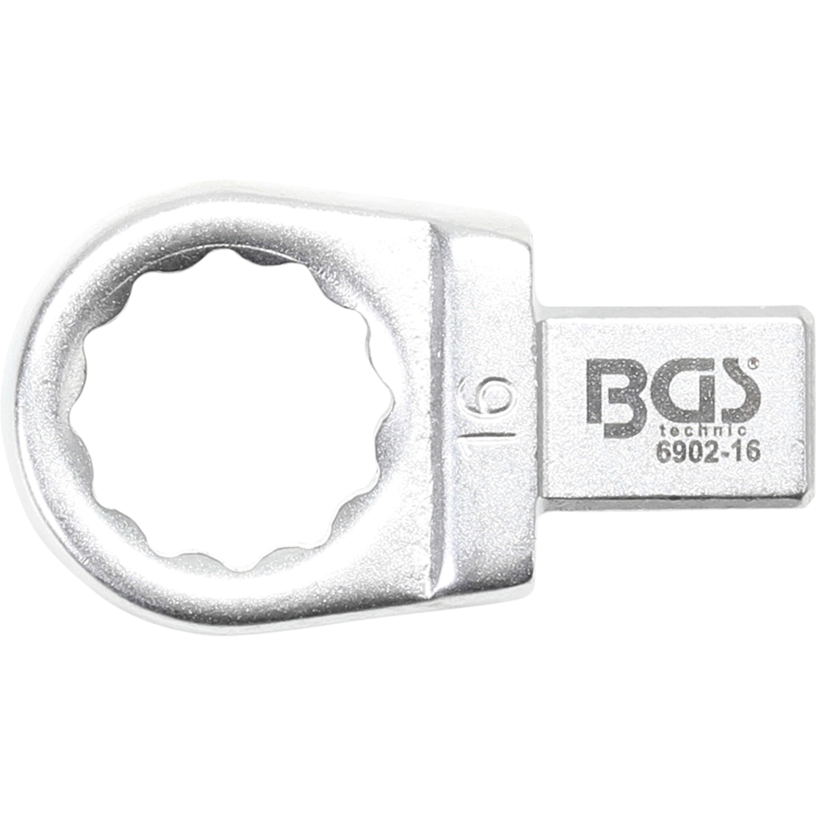 BGS, Schraubenschlüssel, Einsteck-Ringschlüssel 16 mm Aufnahme 9 x 12 mm (16 mm)