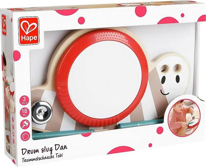 Actual product image Hape Houten Drumtoestel Slak Drum slug Dan