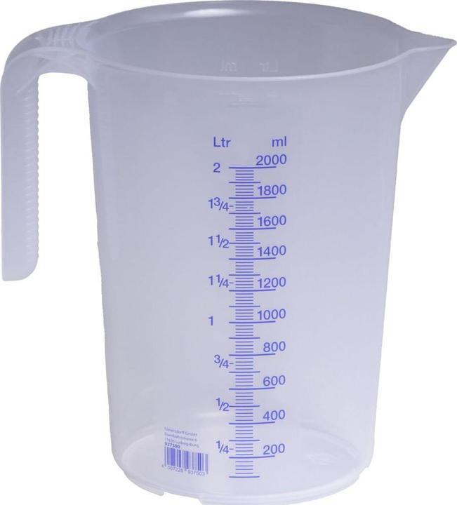 Actual product image Hünersdorff Measuring jug 2000 ml polypropylene transparent D151xH206mm handle open (2000 ml)