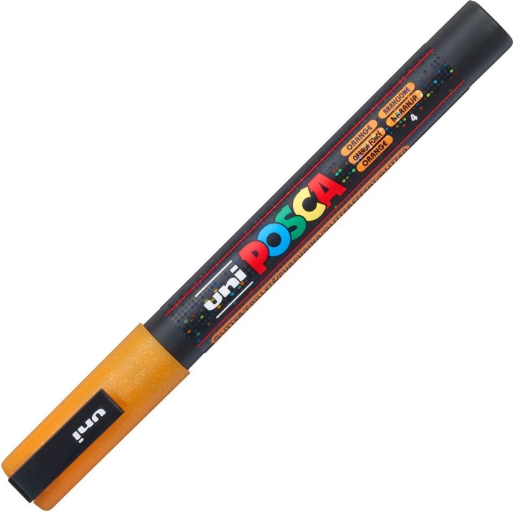 Actual product image Posca Marker PC-3M round tip (Glitter Orange, 1.30 mm, 1 x)