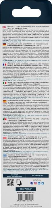 Immagine prodotto prio Bastone per selfie e treppiede 2 in 1 nero