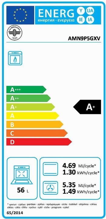 Energie-Label La Germania AMN9P5GXV 5-Flammen-Gasherd