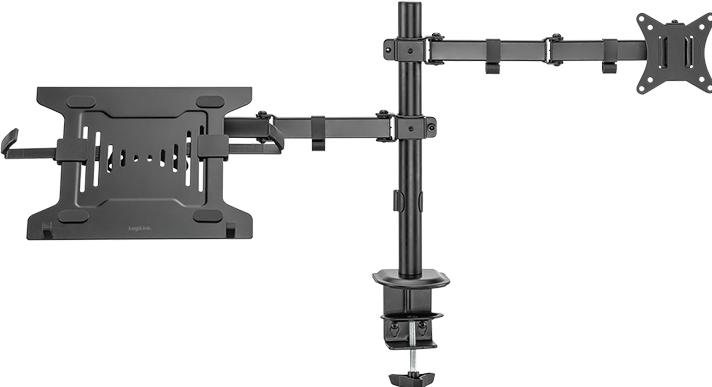 Productafbeelding LogiLink Monitorbeugel 2-voudig, 1732" monitoren, 1015,6" notebooks/tablets (Tabel, 32")