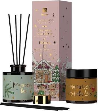 Actual product image Hiskin SET Pachnące Święta dyfuzor zapachowy Pomarańcza z Cynamonem 80ml + naturalna świeca sojowa M