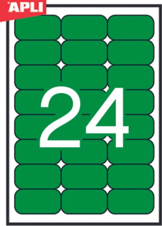 Image du produit Apli Étiquettes couleur, 70x37mm, rond, vert, 20 feuilles
