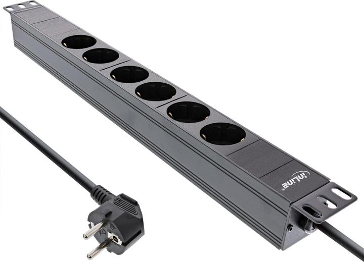 Produktbild InLine 19" Steckdosenleiste (6x, CEE 7/7, 2 m)