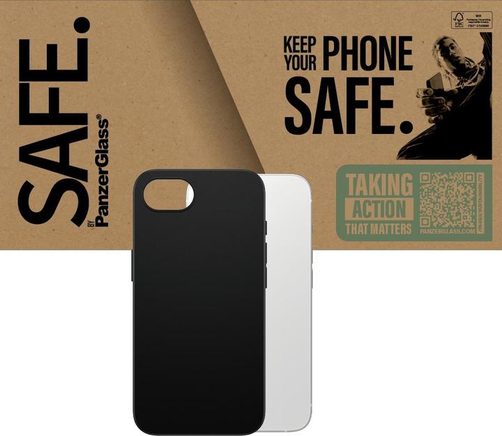 Actual product image PanzerGlass SAFE. by ® TPU Case Black iPhone SE (2025) (Apple iPhone 16e)