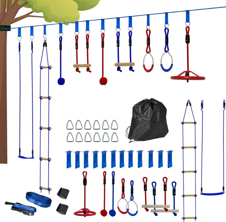 Produktbild Aiyaplay Ninja Slackline-Set Polyester, Kunststoff Blau+Rot