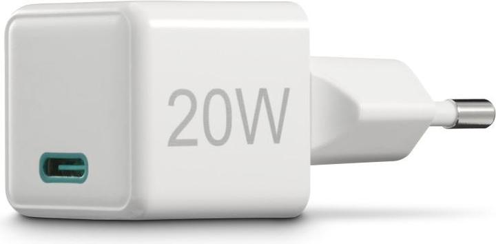 Image du produit Hama Chargeur rapide, USB-C, PD/Qualcomm®, Super-Mini-Charger, 20 W, blanc (20 W, 1 portion)
