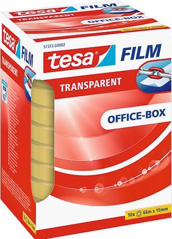 Produktbild tesa 10x tesafilm TRANSPARENT - mit starker Haftung - alterungsbeständig und reissfest (15 mm)