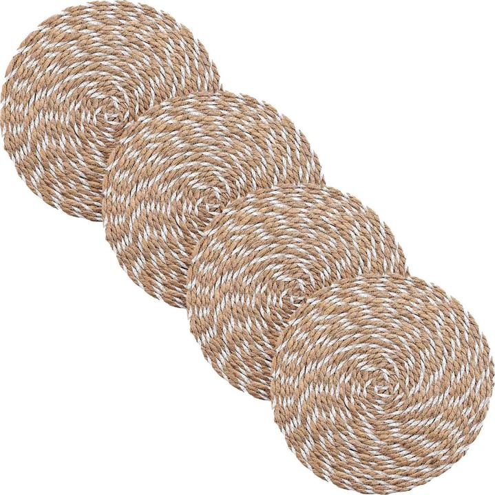 Produktbild Natura Punto Platzdeckchen Tischset Stroh Geflecht, 4er-Set (4 Stk., 38 x 38 cm)