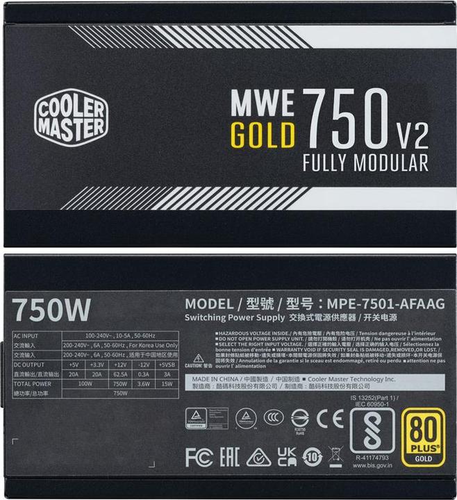 Produktbild Cooler Master Netzteil MWE V2 3.0 Ready (750 W)