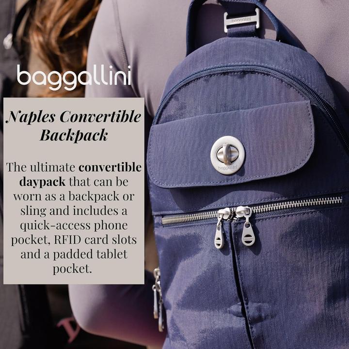 Actual product image Baggallini Naples Convertible Backpack Sling Crossbody