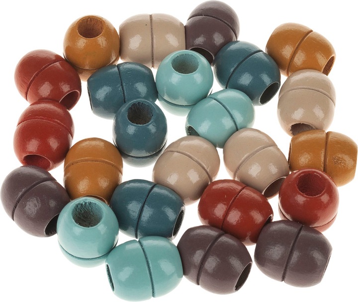 Image du produit Rico Design Perles en bois Makramee couleur terre, 24 pièces