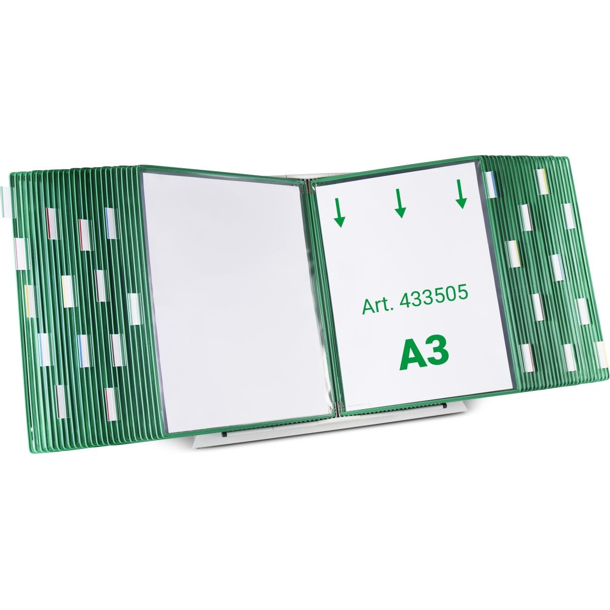 Thumbnail - Tarifold, Informationsschild, Sichttafelsystem 433505 DIN A3 grün mit 50 St. Sichttafeln
