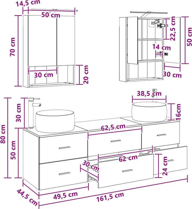 Produktbild vidaXL Badezimmermöbel-Set