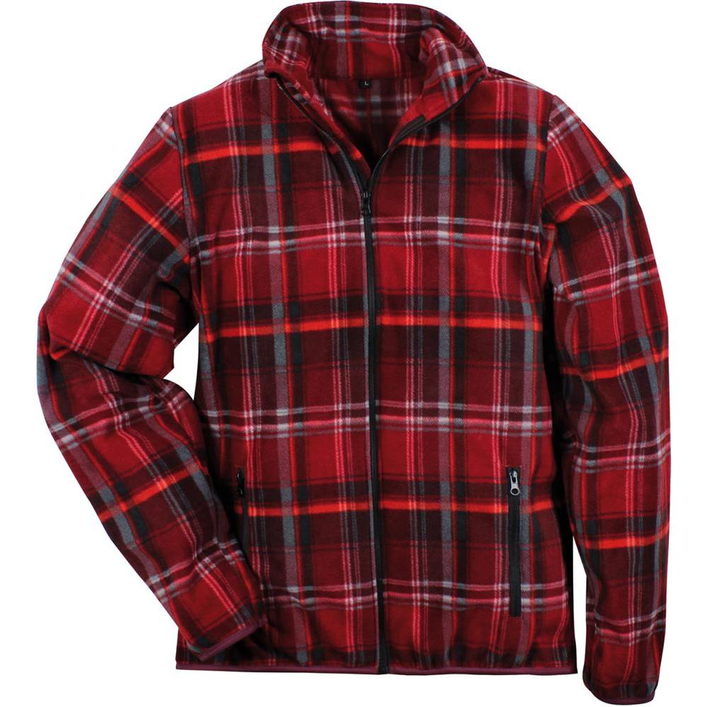 Magni, Arbeitsjacke, ELUTEX Fleecejacke Dolomit, 1 Stück, S, rot-kariert, 8751 (S)