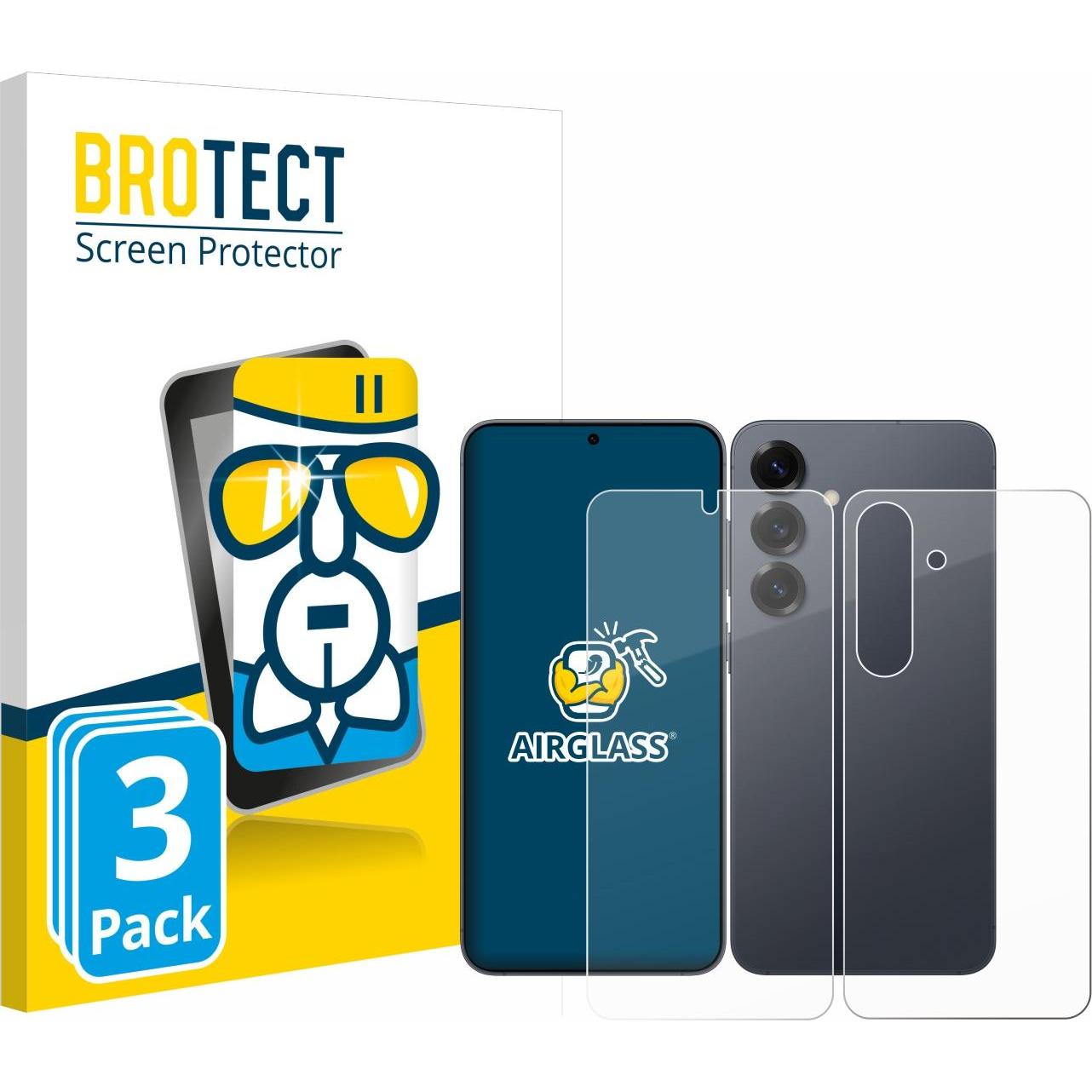 BROTECT Schutzglas Schutzfolie Displayschutz Display Schutz Glas Folie klar (3 Stück, Samsung Galaxy S25), Smartphone Sc...