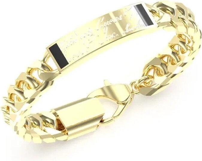 Guess - Gold-plated bracelet for men Inscription JUMB04401JWYG - Length: 21 cm (21 cm)