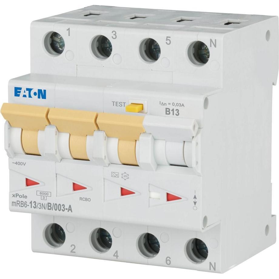 Eaton, Schutzschalter, MOE mRB6-13/3N/B/003-A Fi/LS-Schalter 13A B-Char 30mA