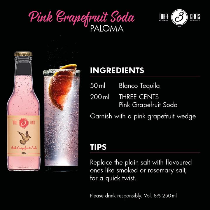 Actual product image Three Cents Pink grapefruit soda (24 x 20 cl)