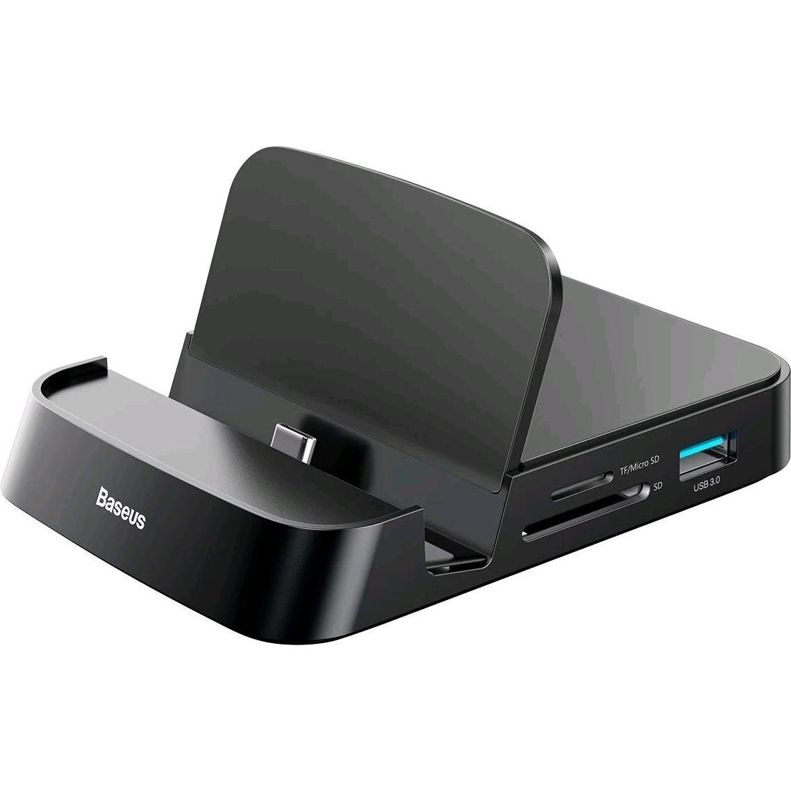 Baseus CAHUB-AT01 (USB-C, 7 Ports), Dockingstation + USB Hub, Schwarz