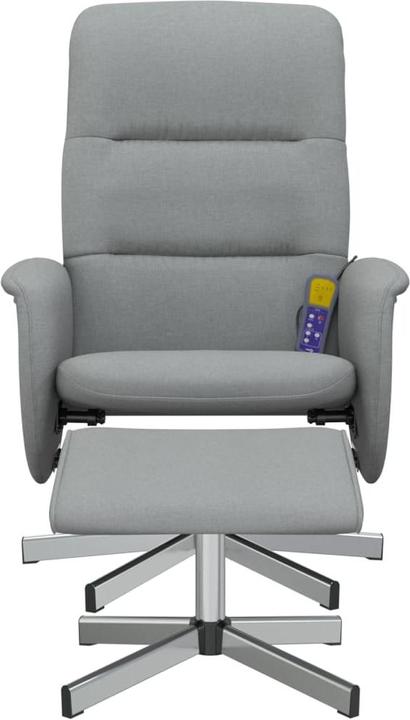 Actual product image vidaXL Massage chair with footstool light grey fabric,colour