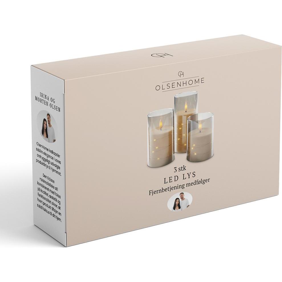 Thumbnail - Olsen Home, Kerzen, LED Light in glass - 3 Pack