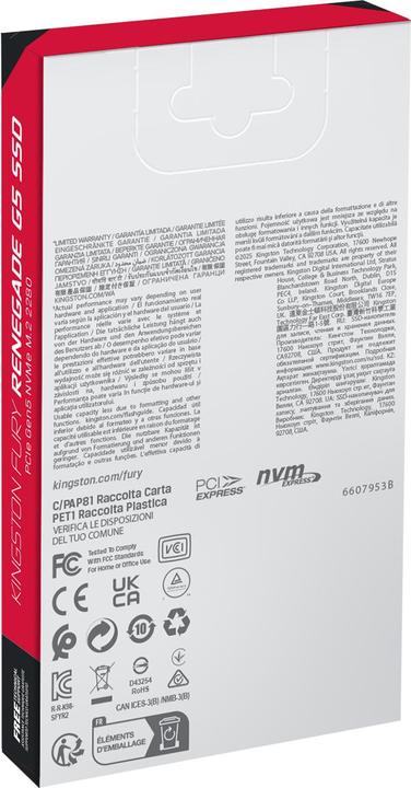 Produktbild Kingston FURY Renegade G5 (2000 GB, M.2 2280)