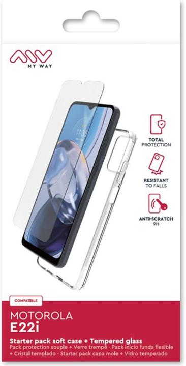 Actual product image My Way Starter Pack Coque Souple Verre Trempe Motorola E22i (Motorola Moto E22i)