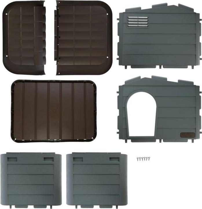 Productafbeelding Kerbl 81341 Kattenhuis Paola Eco, mediterrane look, gerecycled kunststof, grijsgroen/bruin 60x51x41c (Kat)