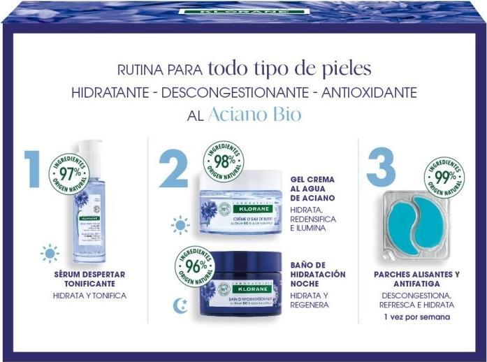 Immagine prodotto Klorane Al Aciano Bio Gel-Crema all'Acido Ialuronico per Viso e Occhi Set da 2 (Set per la cura del viso)