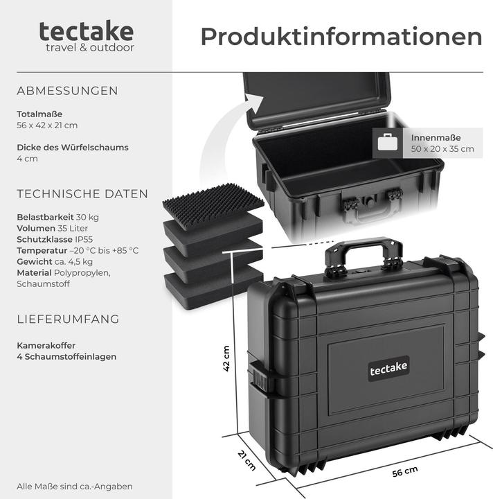 Produktbild tectake Fotokoffer (Fotokoffer, 35 l)
