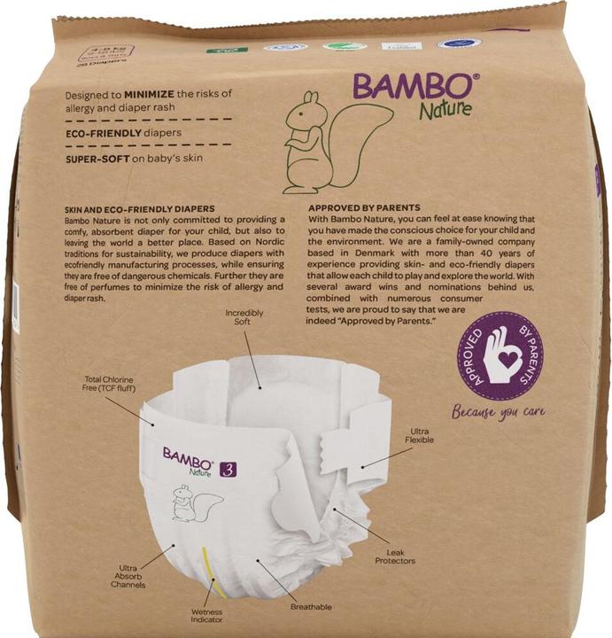 Produktbild Bambo Nature, Gr. 3, 4-8 kg, Papier Verpackung (Gr. 3, 28 Stück)