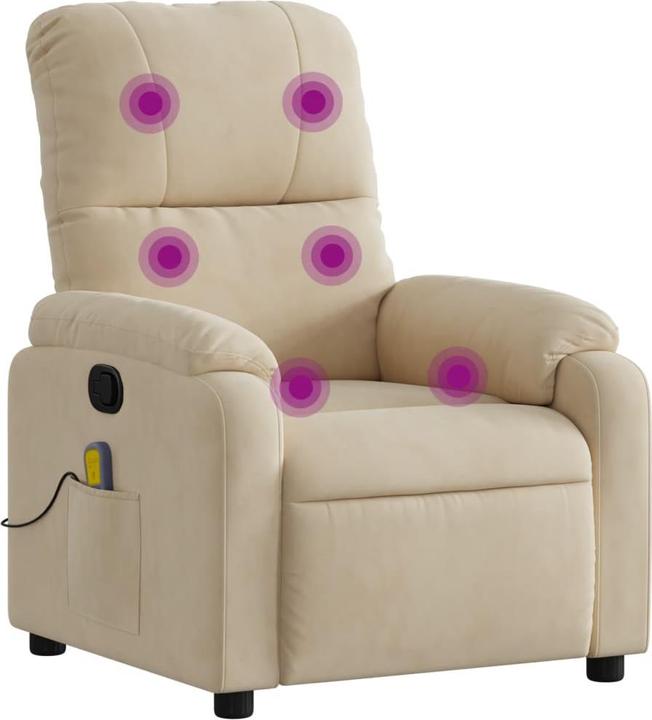 Produktbild vidaXL Massagesessel Creme Mikrofasergewebe,Farbe: Creme,Material