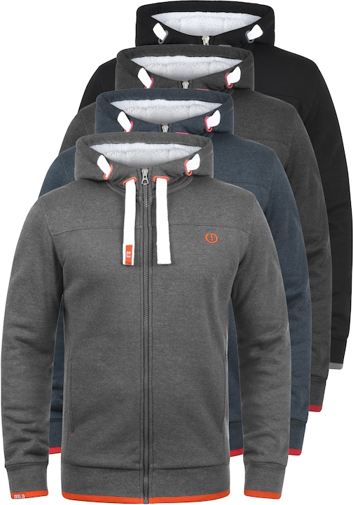 Image du produit Solid BenjaminZip Pile Veste En Sweat Avec Peau De Mouton Zippé Sweat-Shirt Pour Homme À CapucheDoub (L)
