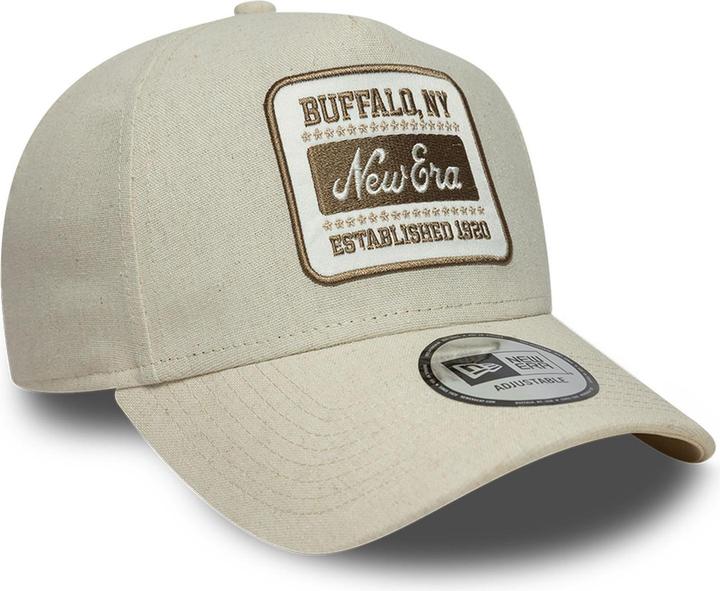 Produktbild New Era A-Frame Trucker Leinen Cap - Brand Patch Beige (One Size)