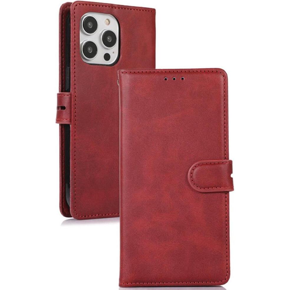 Cover-Discount iPhone 15 - Premium Handyhülle Etui rot (Apple iPhone 15), Smartphone Hülle, Rot