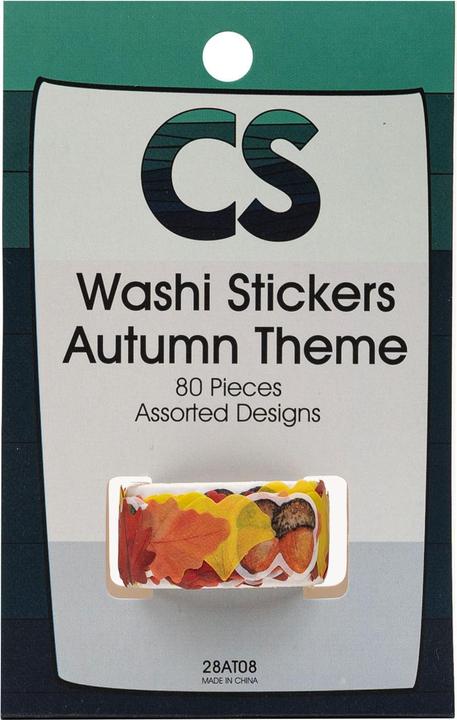 Actual product image Colorations Washi sticker autumn theme on roll, 80s.