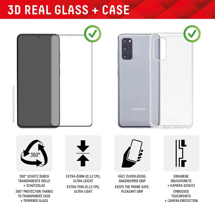 Produktbild Displex Real Glass, Full Cover Panzerglas + Handyhülle (1 Stück, Samsung Galaxy S23 Ultra)